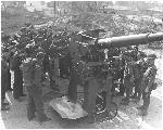 Soldiers train on AA gun at Bombproof, c. 1943.