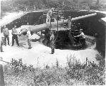 Battery Gunnison in action, c1930s.