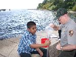 Student from I.S. 27 tests turbidity