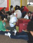 Students listen to Ellis Island oral histories