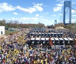 Fort Wadsworth transforms to the staging area for the start of the NYC Marathon every November 1.