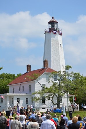 On June 14, 2014, visitors gathered to celebrate the 250th anniversary of the lighting of the Sandy Hook Lighthouse.