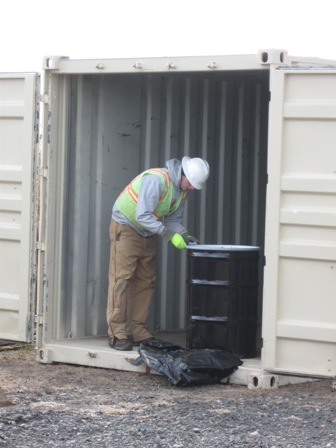 Work continues at Great Kills Park to find and remove radiation contamination. This photo from 2011 shows radiological waste, found at the park, being contained.
