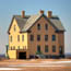 A building in Officers Row at Fort Hancock.