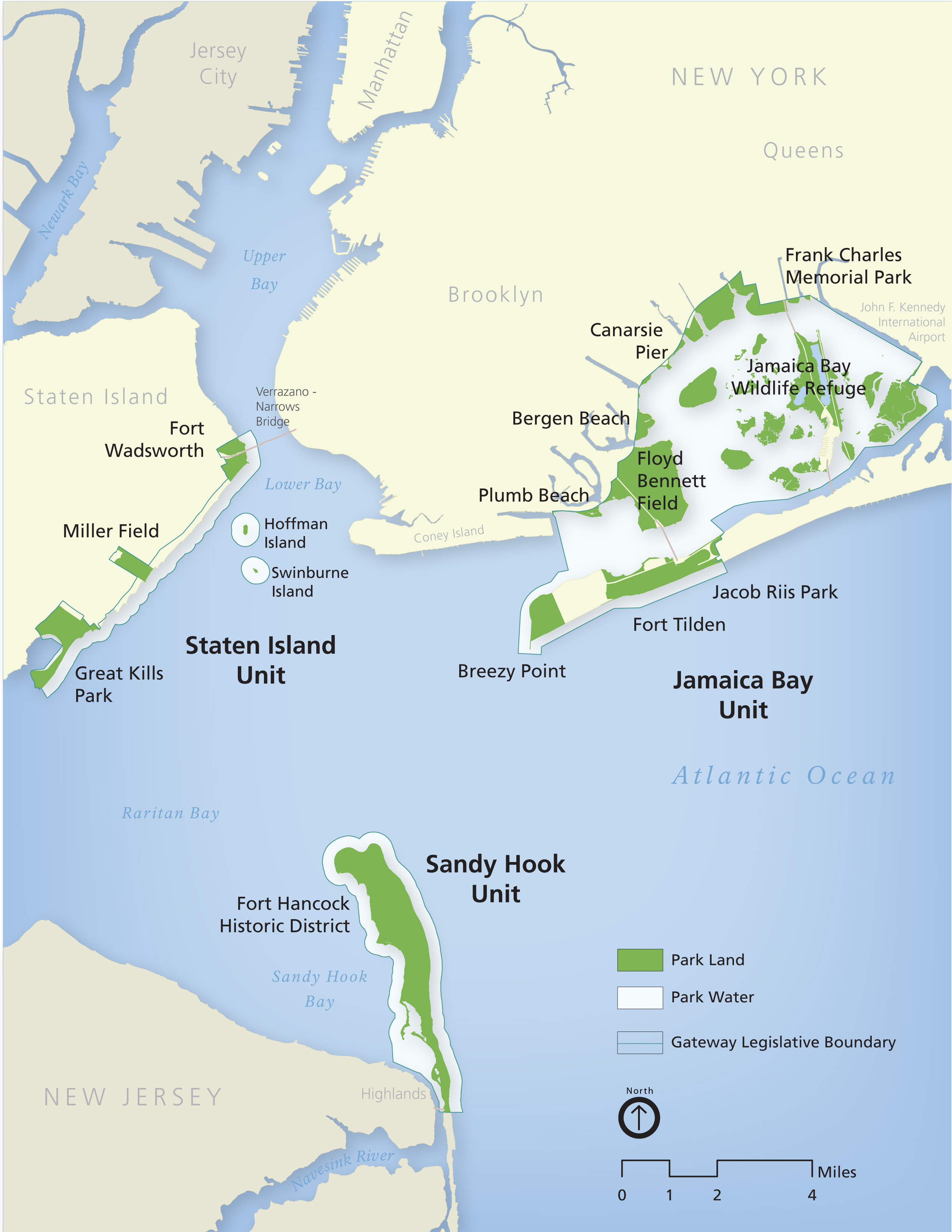 A map of the Sandy Hook Unit of Gateway NRA. - Picture of 