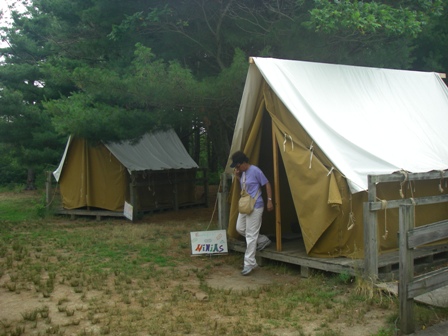 Camping is an educational experience for schools and youth groups at Floyd Bennett Field's Ecology Village.