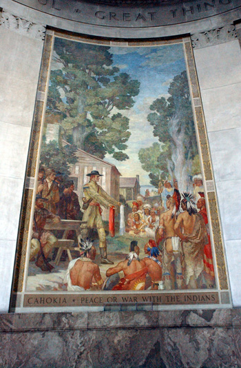 George Rogers Clark speaks with Indians at Cahokia