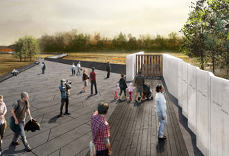 artist's rendering of the Wall of Names and Ceremonial Gateway