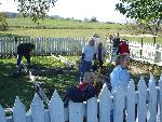 Volunteers maintain the Widow Leister's Garden