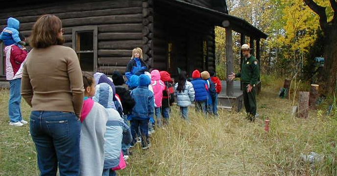 Students on a field trip in Glacier