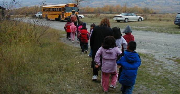 Students on a field trip in Glacier