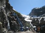Shot-creting below Haystack Creek