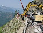 Working on retaining wall