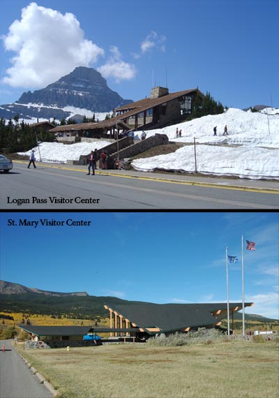 Logan Pass and St. Mary Visitor Centers