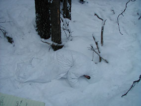 Camouflaged third grader