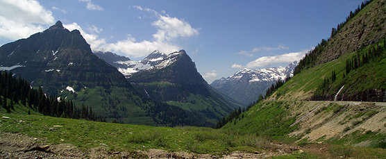 Picture of the view from Big Bend on the Going-to-the-Sun Road.