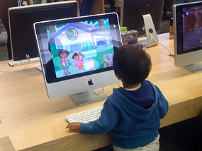 Picture of a child using a computer