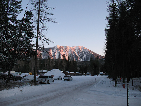 Picture of Alpenglow light on Strawberry Mtn. in the Headquarters area.