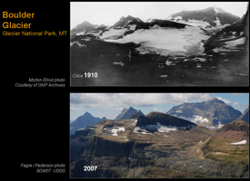 Paired Image, Boulder Glacier, 1910-2007