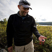 David feasting on Wonder Lake blueberries
