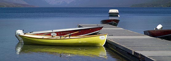 Boats at the Lake McDonald dock