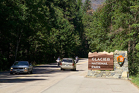 Picture of the west entrance of Glacier National Park