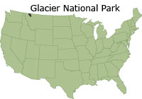 map of the US showing Glacier
