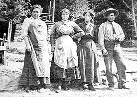 Charlie Russell and three women