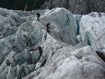 Hikers on glacier