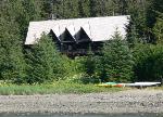 Lodge is on the shore of Bartlett Cove