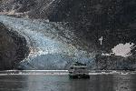 At the face of a glacier