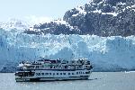 Tour Boat at the Face of a Glacier