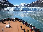 Cruise ship approaches Margerie Glacier
