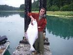 Angler with a nice Glacier Bay Halibut