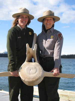 Glacier Bay Whale Educators Kelly and Melissa are honored for excellence in interpretation.