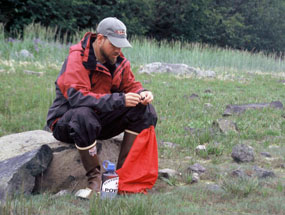 hiker stopping for rest