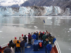 tourboat visitors on bow