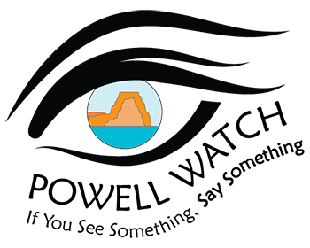 Logo for the Powell Watch Program with illustration of eye