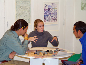 Students work together in the Crissy lab session.