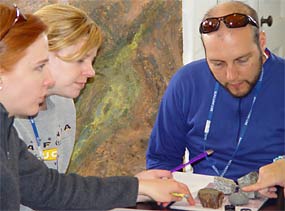Students confer in Crissy lab session