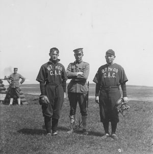 Fort Baker soldiers from the Coast Artillery Corps playing baseball