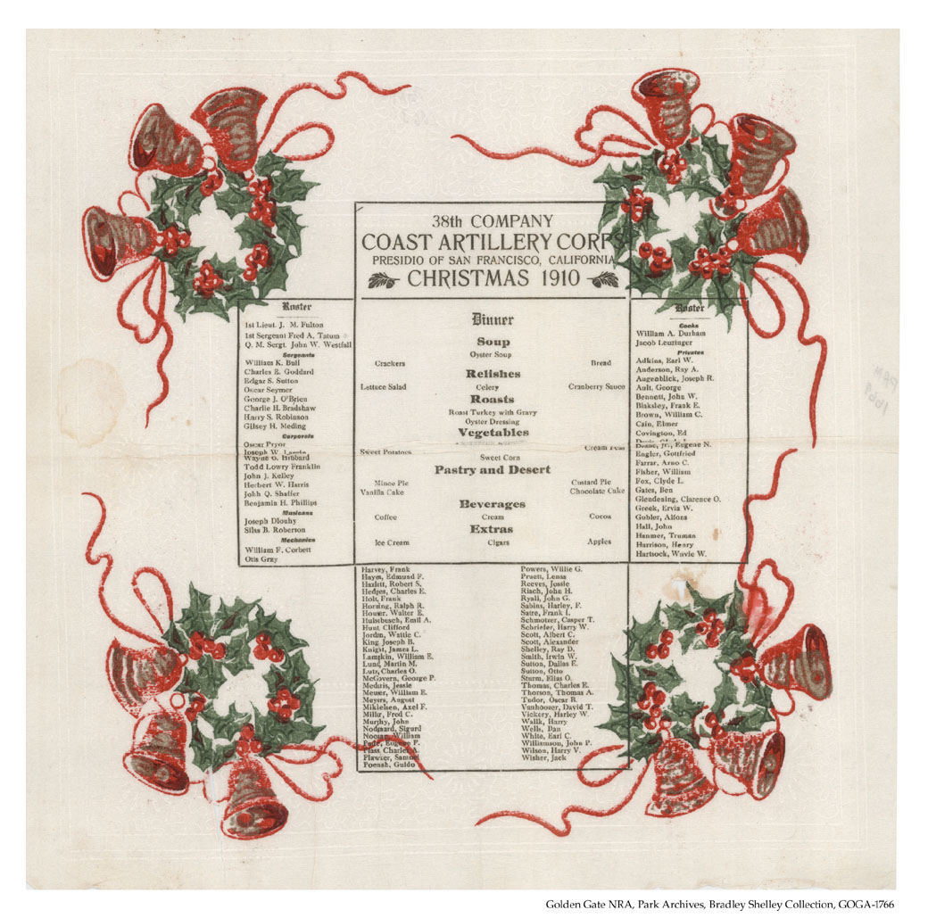 GOGA-1766 Bradley Shelley Collection 1910 Christmas Menu