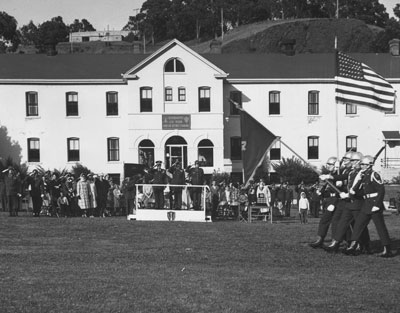 Military parade at Fort Baker