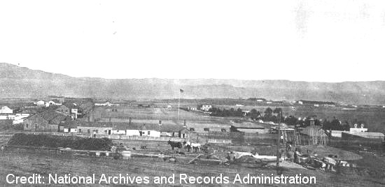  photo of Presidio, dated 1878, showing early US fort