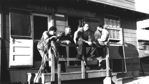 photo of Fort Cronkhite soldiers outside a barracks
