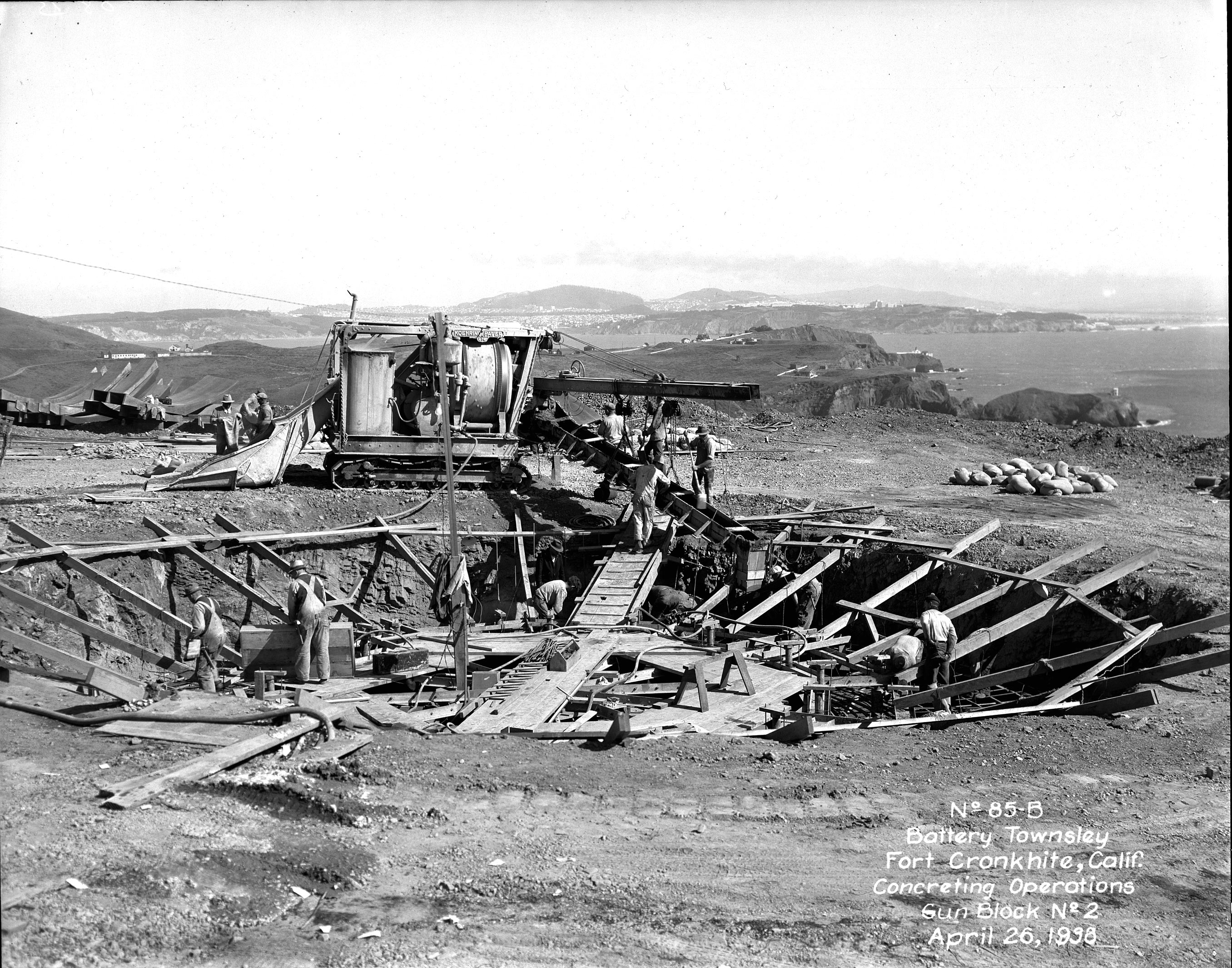 photo showing the construction of Battery Townsley