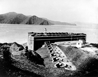 Photo of Fort Point National Historic site, during the Civil War era.