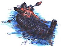 Image of Ohlone in tule boats.