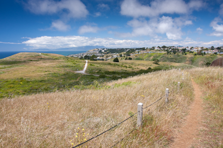 View of Milagra Ridge and trails.