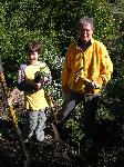 Family caring for local nature